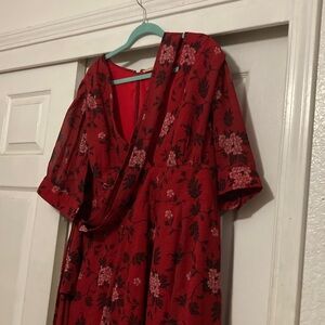 Eshakti Red Floral Dress